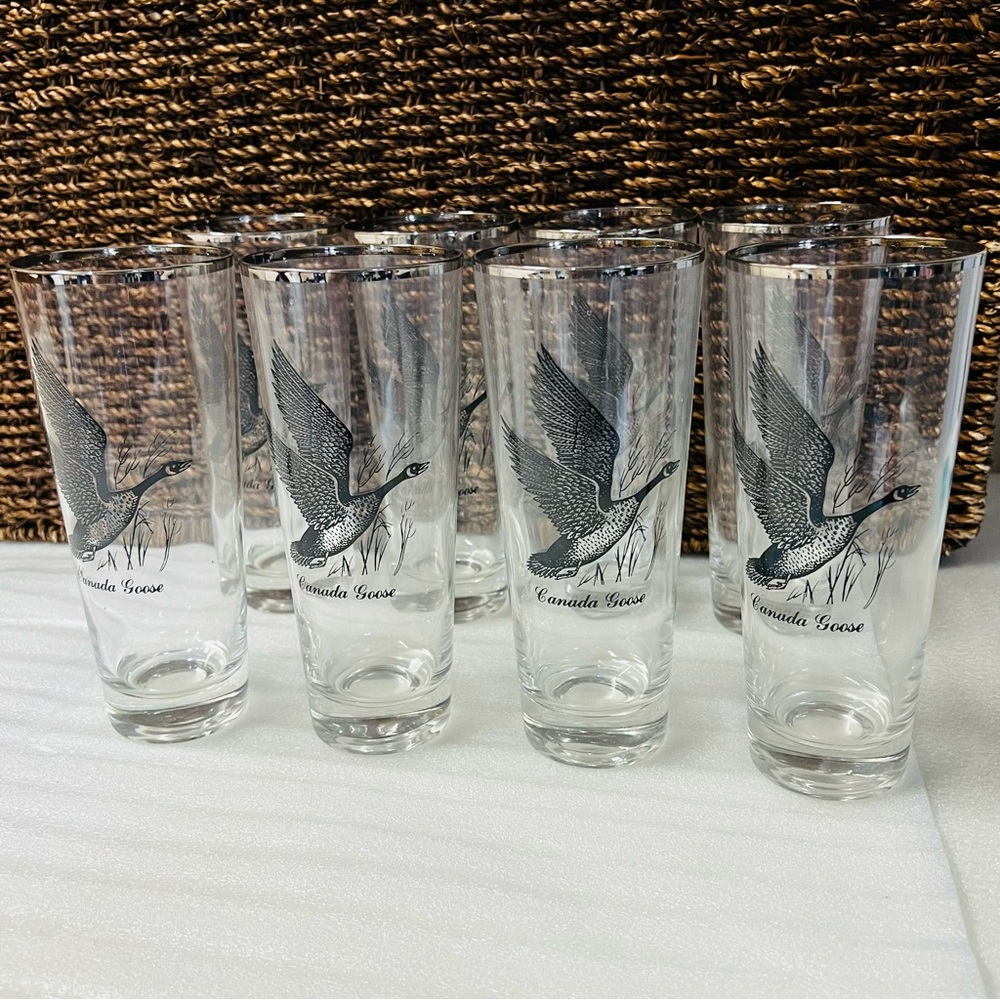 Sportsman by Federal Glass Set of 8 Canada Goose Highball or Tumbler Glasses